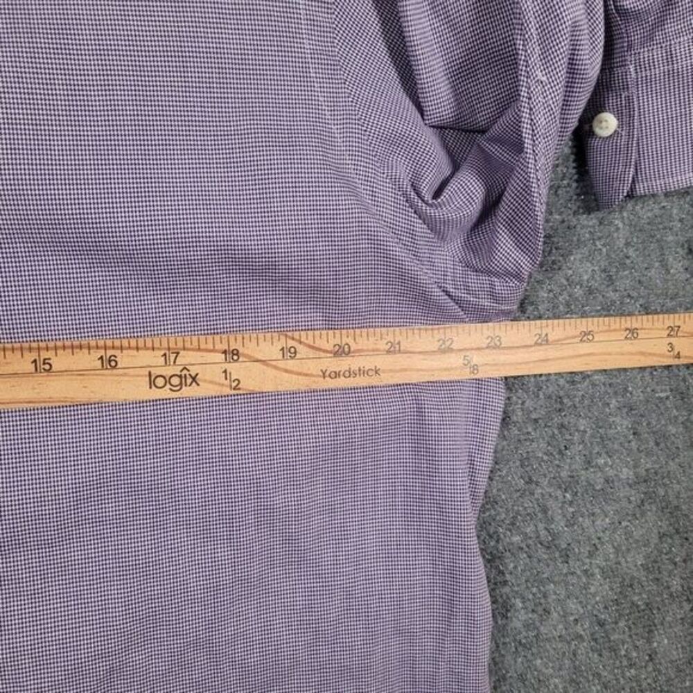 Ralph Lauren RL Twill Shirt Mens Large Micro‎ Gingham Check Button Down Purple - Picture 7 of 10